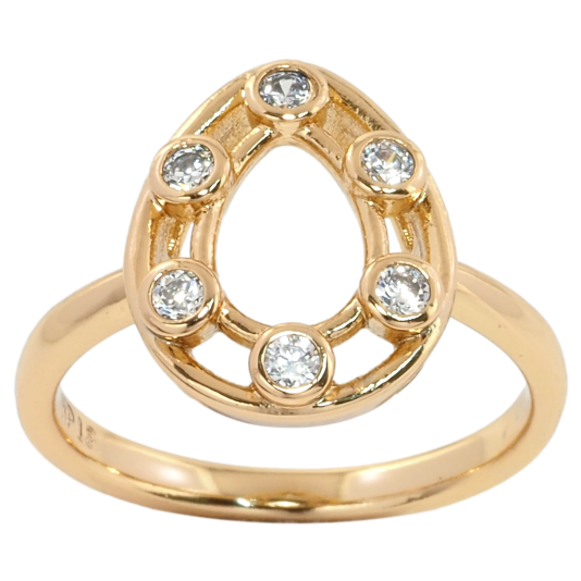 Кольцо Xuping Позолота 18K Капелька с вставками циркония фото №1 Кольцо Xuping Позолота 18K Капелька с вставками циркония фото №1