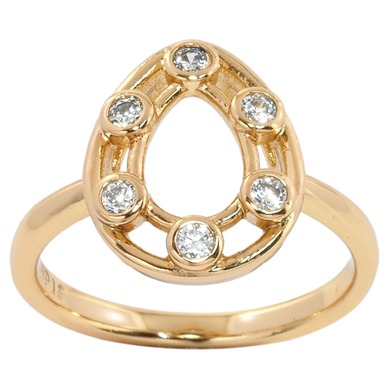 Каблучка Xuping Позолота 18K Крапелька із вставками цирконію фото №1