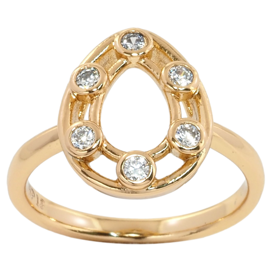 Каблучка Xuping Позолота 18K Крапелька із вставками цирконію фото №1