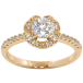 Кольцо Xuping Позолота 18K Фианит в оправе сердечки фото №1