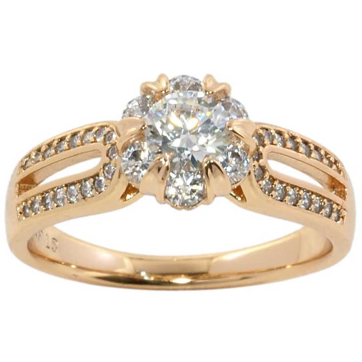 Каблучка Xuping Позолота 18K Кристальна квіточка фото №3 Каблучка Xuping Позолота 18K Кристальна квіточка фото №3