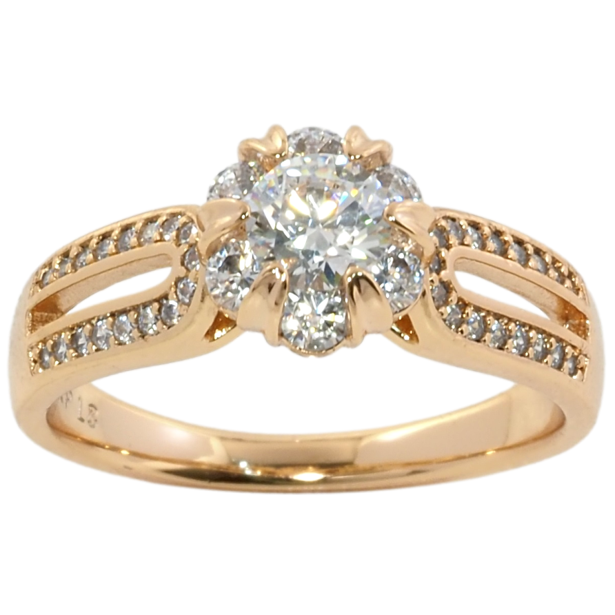 Каблучка Xuping Позолота 18K Кристальна квіточка фото №1