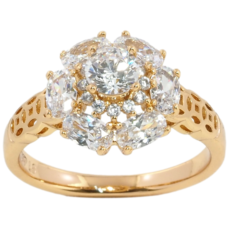 Кольцо Xuping Позолота 18K Кристальный цветок фото №1 Кольцо Xuping Позолота 18K Кристальный цветок фото №1