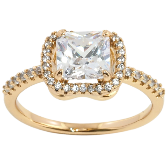 Кольцо Xuping Позолота 18K Фианит в обрамлении циркония фото №1