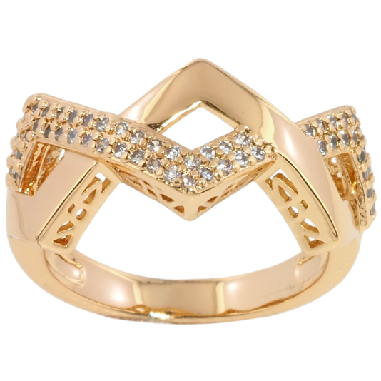 Кольцо Xuping Позолота 18K Декоративный узор с цирконием фото №1