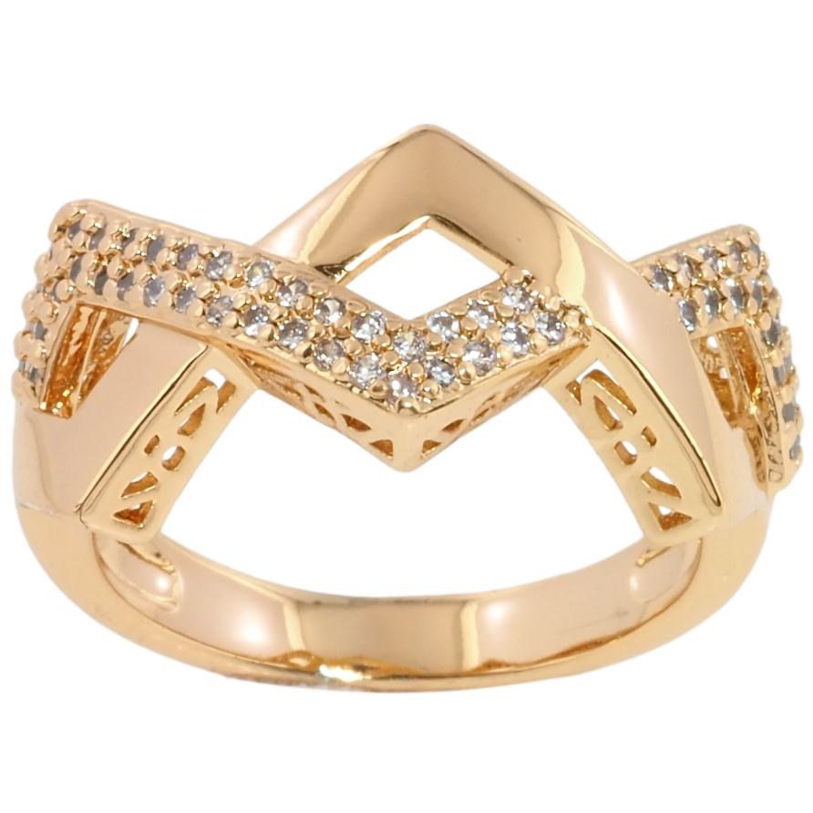 Каблучка Xuping Позолота 18K Декоративний візерунок із цирконієм фото №1 Каблучка Xuping Позолота 18K Декоративний візерунок із цирконієм фото №1