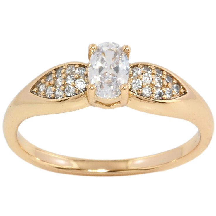 Каблучка Xuping Позолота 18K Фіаніт з пелюстками фото №13 Каблучка Xuping Позолота 18K Фіаніт з пелюстками фото №13