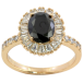 Кольцо Xuping Позолота 18K Черный фианит в обрамлении циркония фото №1