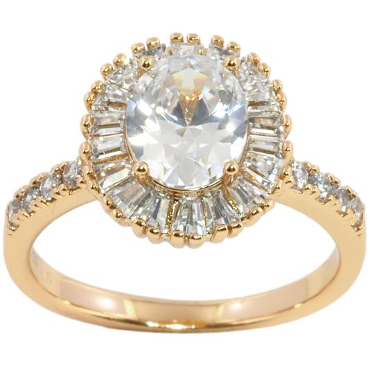 Кольцо Xuping Позолота 18K Фианит в обрамлении циркония фото №1