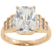 Кольцо Xuping Позолота 18K Крупный фианит с дорожками циркония фото №1