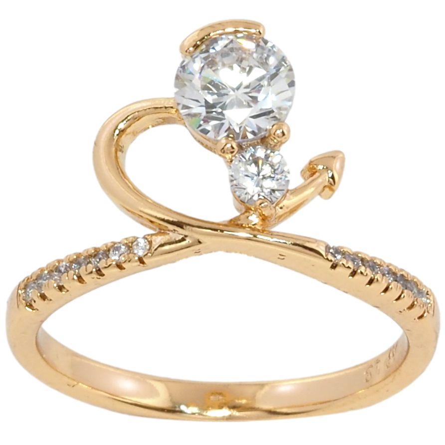 Каблучка Xuping Позолота 18K Серце з фіанітами фото №1