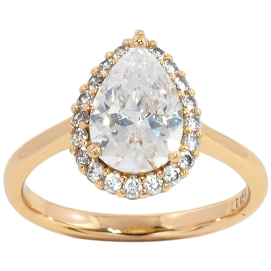 Кольцо Xuping Позолота 18K Кристальная капелька фото №1
