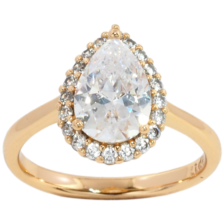 Каблучка Xuping Позолота 18K Кришталева крапелька фото №19 Каблучка Xuping Позолота 18K Кришталева крапелька фото №19