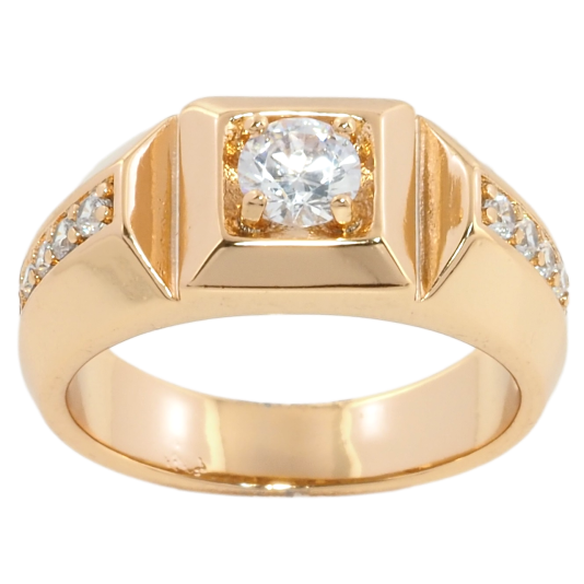 Перстень Xuping Позолота 18K Фіаніт із доріжками цирконію фото №1 Перстень Xuping Позолота 18K Фіаніт із доріжками цирконію фото №1