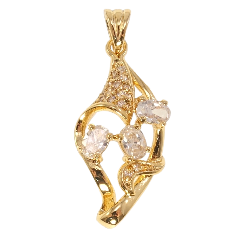 Кулон Fallon Позолота 18K Декоративный листик с кристаллами фото №1 Кулон Fallon Позолота 18K Декоративный листик с кристаллами фото №1