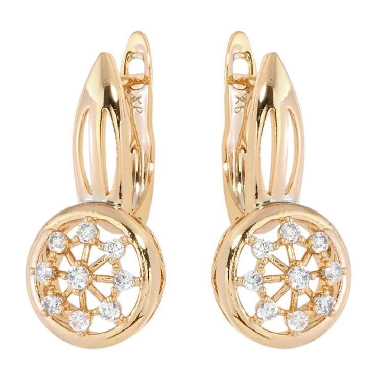 Серьги Xuping Позолота 18K английский замок Круги с узором цирконием фото №24 Серьги Xuping Позолота 18K английский замок Круги с узором цирконием фото №24