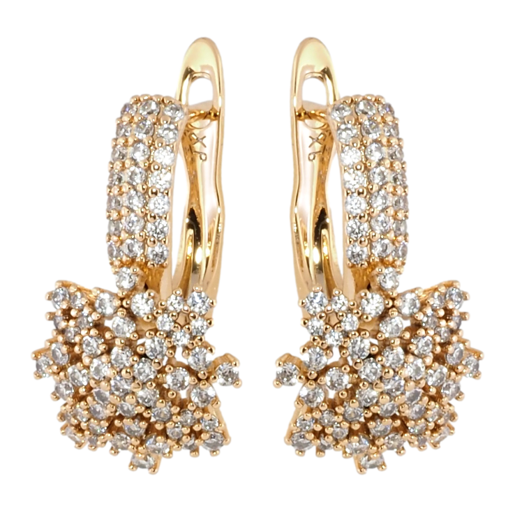 Серьги Xuping Позолота 18K английский замок Инкрустация цирконием фото №4 Серьги Xuping Позолота 18K английский замок Инкрустация цирконием фото №4