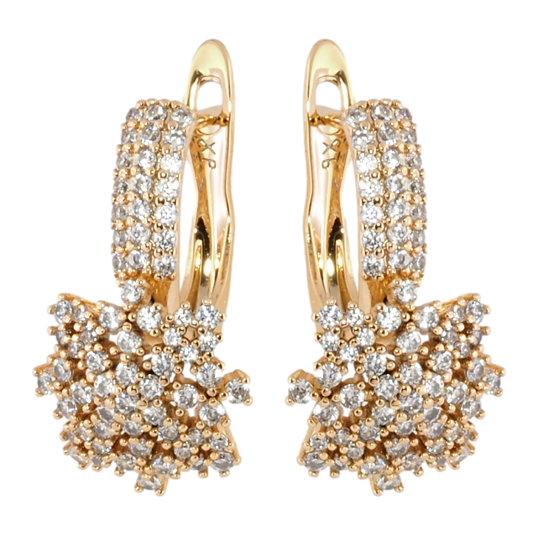 Сережки Xuping Позолота 18K англійський замок Інкрустація цирконієм фото №1