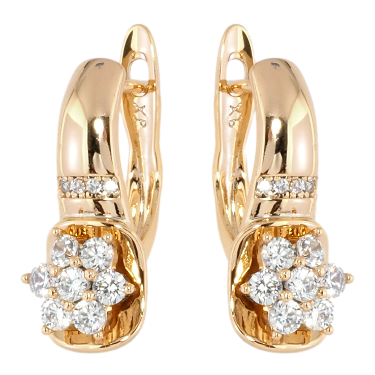 Серьги Xuping Позолота 18K английский замок Кристальные цветочки фото №2 Серьги Xuping Позолота 18K английский замок Кристальные цветочки фото №2