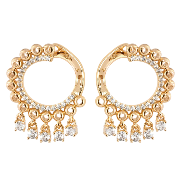 Серьги Xuping Позолота 18K английский замок Декоративные колечки с кристальными подвесками фото №18 Серьги Xuping Позолота 18K английский замок Декоративные колечки с кристальными подвесками фото №18