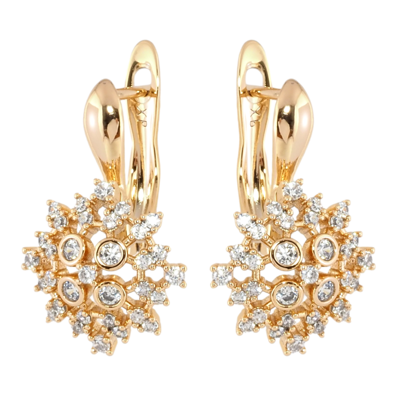 Серьги Xuping Позолота 18K английский замок Инкрустация цирконием фото №1