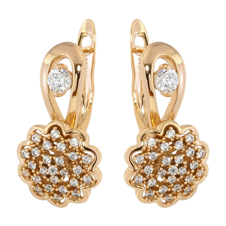 Серьги Xuping Позолота 18K английский замок Цветочки с инкрустацией цирконием фото №15 Серьги Xuping Позолота 18K английский замок Цветочки с инкрустацией цирконием фото №15