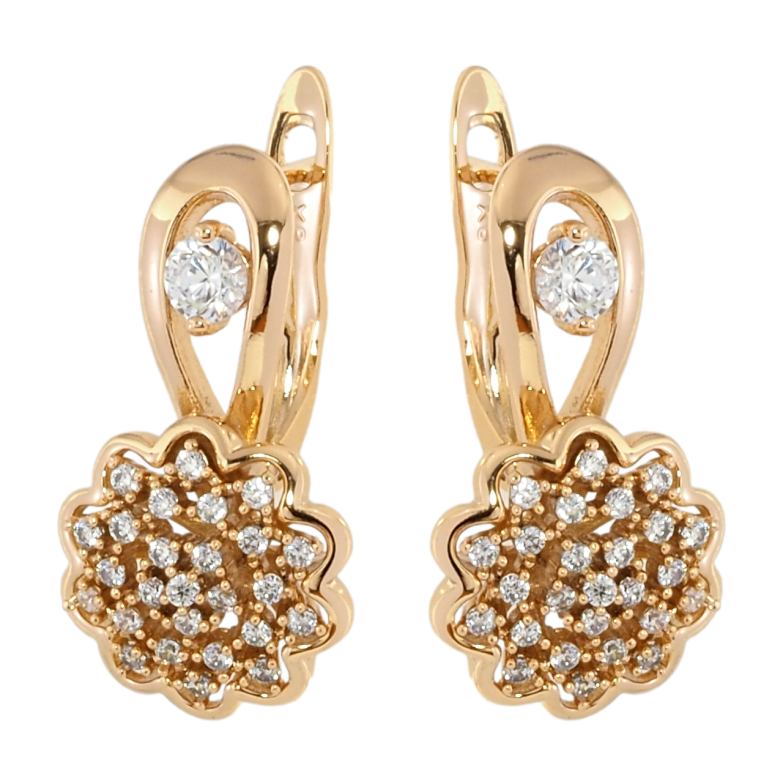 Сережки Xuping Позолота 18K англійський замок Квіточки з інкрустацією цирконієм фото №1 Сережки Xuping Позолота 18K англійський замок Квіточки з інкрустацією цирконієм фото №1