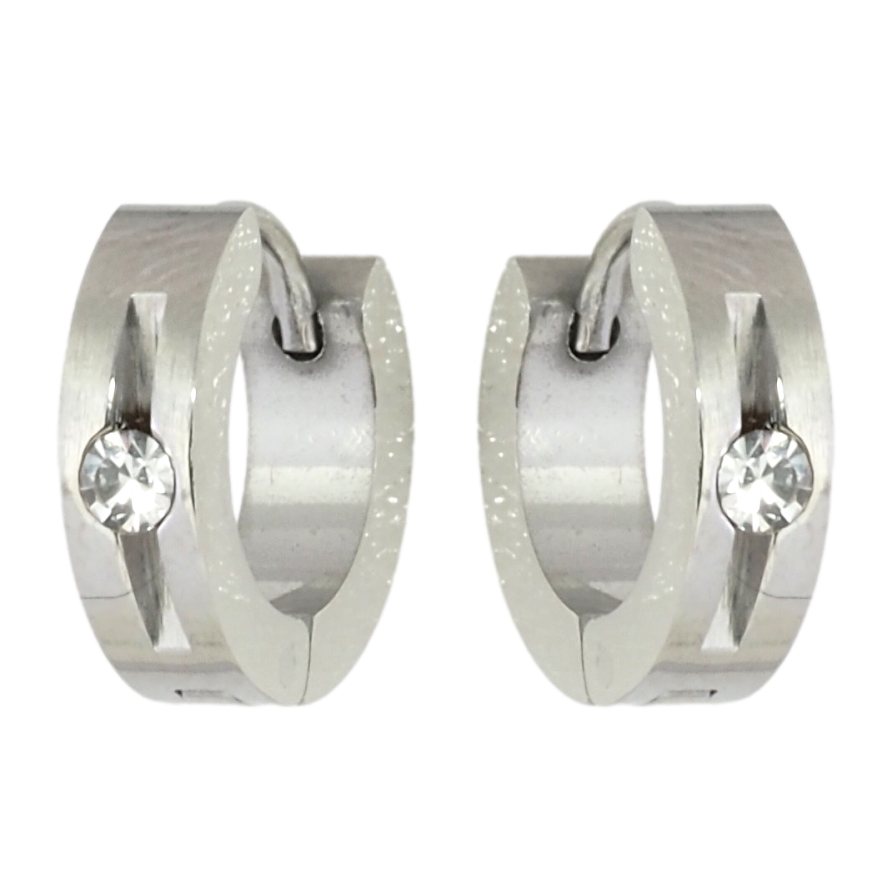 Сережки Xuping TTM Stainless Steel колір Родій колечка Візерунок з вставкою цирконій фото №1