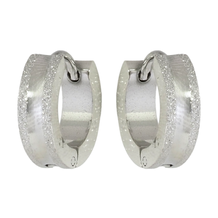 Сережки Xuping TTM Stainless Steel колір Родій колечка Візерунок крокреню фото №5