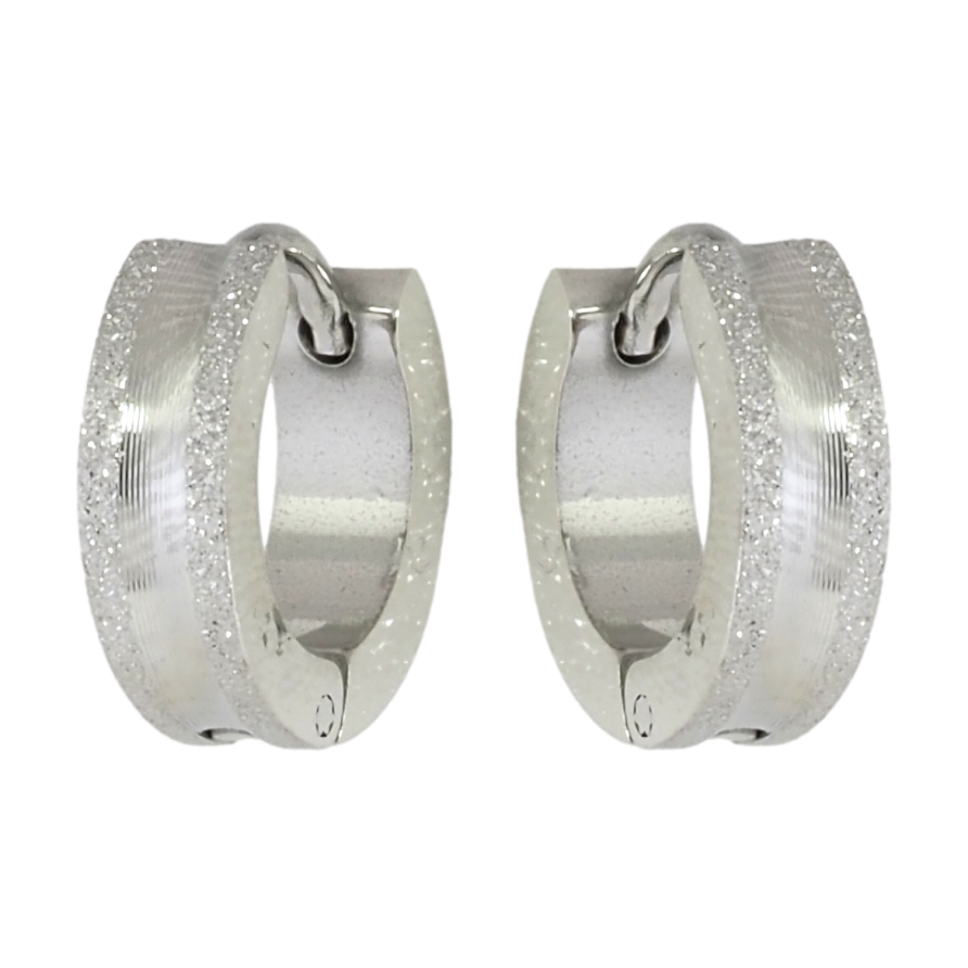 Сережки Xuping TTM Stainless Steel колір Родій колечка Візерунок крокреню фото №1