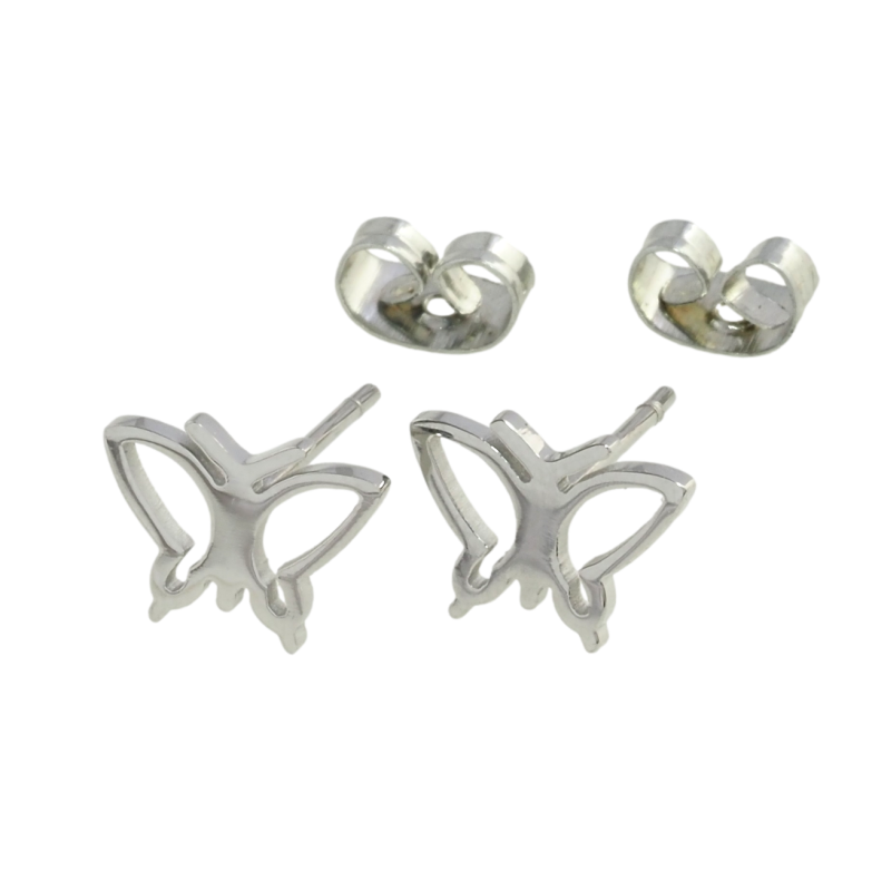 Сережки Xuping TTM Stainless Steel колір Родій пусети Метелики фото №1