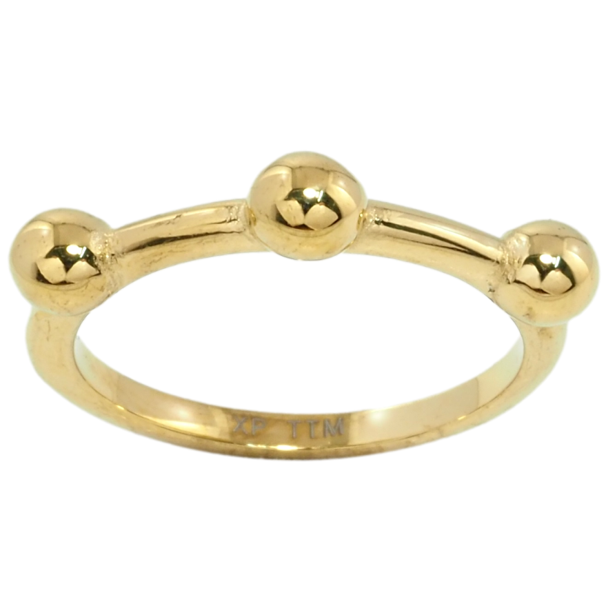 Кольцо Xuping TTM Stainless Steel Цвет 14К Три шарика фото №1