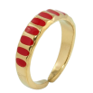 Каблучка Xuping TTM Stainless Steel Колір 14К Візерунок червоною емаллю фото №2