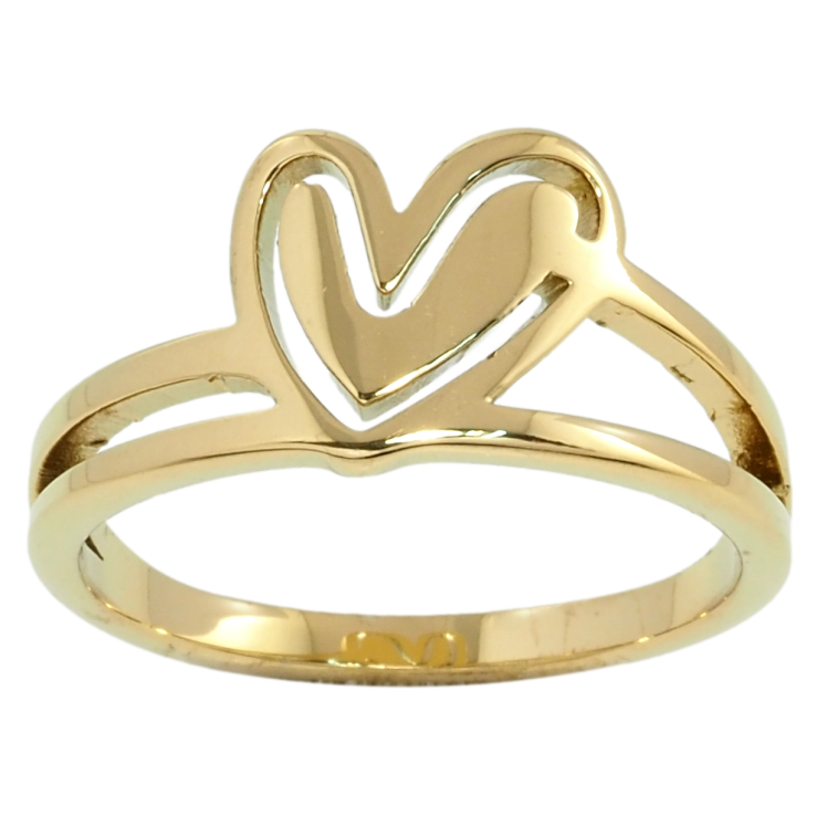 Кольцо Xuping TTM Stainless Steel Цвет 14К Сердечко фото №8