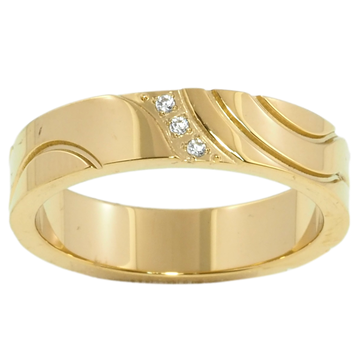 Кольцо Xuping TTM Stainless Steel Цвет 14К Узор с цирконием, шир. 5мм фото №7