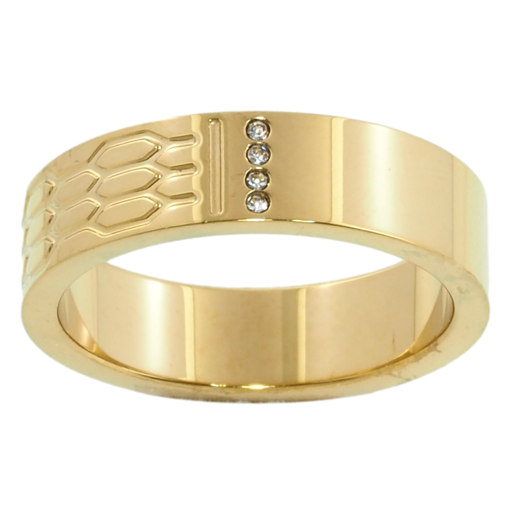 Кольцо Xuping TTM Stainless Steel Цвет 14К Узор с цирконием, шир. 5.5мм фото №9