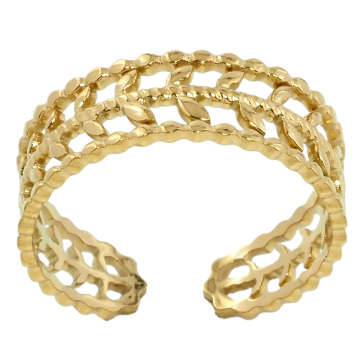 Кольцо Xuping TTM Stainless Steel Цвет 14К Узор веточка фото №16