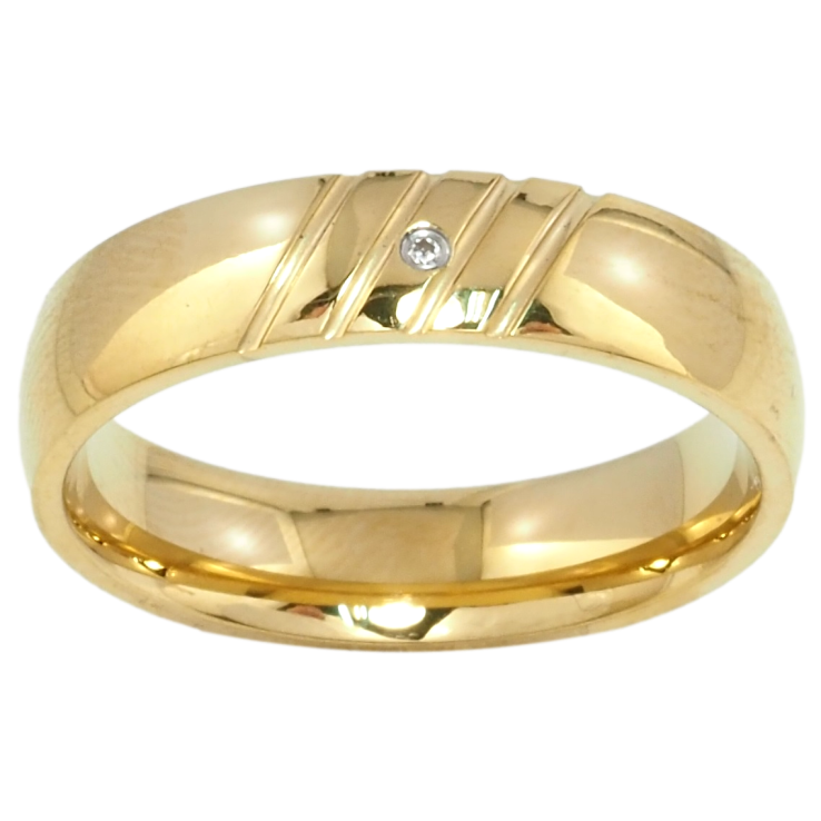 Кольцо Xuping TTM Stainless Steel Цвет 14К Узор с цирконием, шир. 5мм фото №8