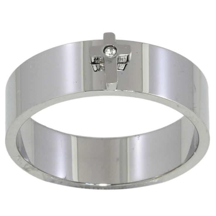 Кольцо Xuping TTM Stainless Steel Цвет Родий Крестик, шир. 6мм фото №12