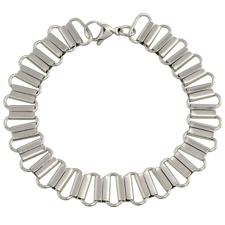 Браслет Xuping ТТМ Stainless Steel цвет Родий Фантазийное плетение размер 21.5см х 13мм фото №1