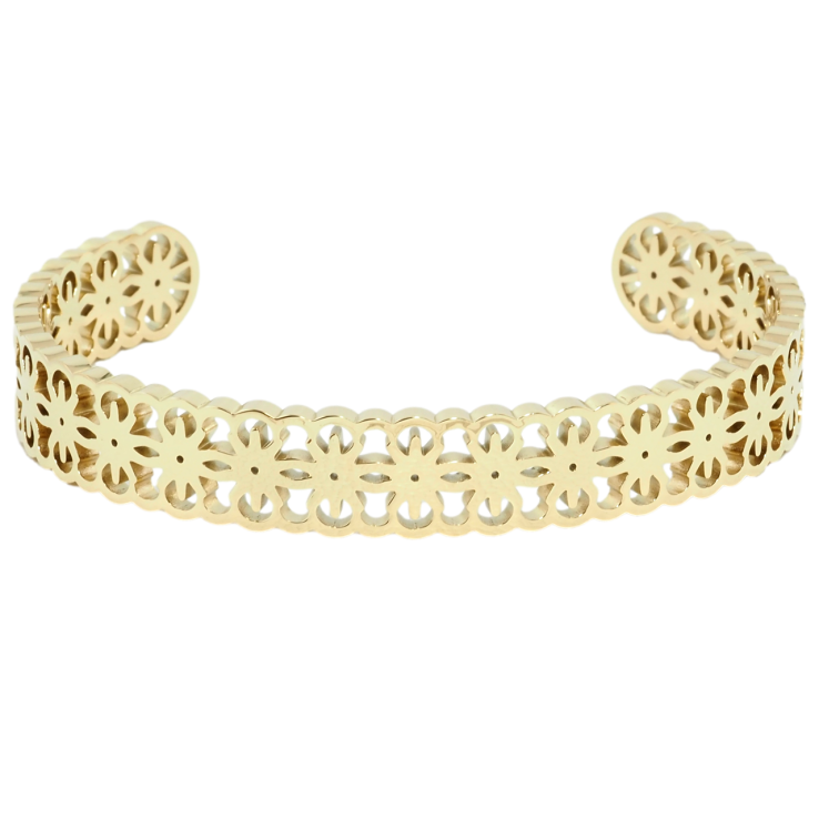 Браслет Xuping ТТМ Stainless Steel цвет 14K Ажурный резной узор ø 6см фото №9