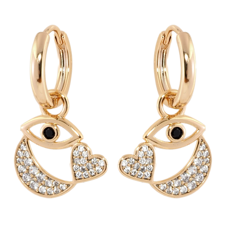 Серьги Xuping Позолота 18K подвески на колечках Декоративные подвески с цирконием 2 в 1 фото №25