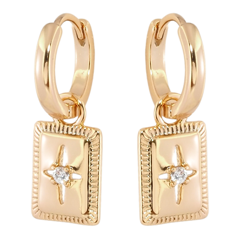 Серьги Xuping Позолота 18K подвески на колечках Декоративные подвески 2 в 1 фото №1