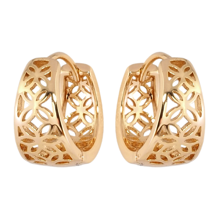 Сережки Xuping Позолота 18K колечка Різьблений квітковий візерунок фото №15 Сережки Xuping Позолота 18K колечка Різьблений квітковий візерунок фото №15