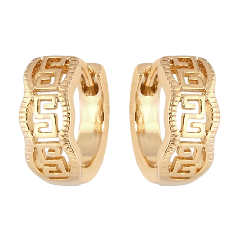 Сережки Xuping Позолота 18K колечка Різьблений візерунок фото №1 Сережки Xuping Позолота 18K колечка Різьблений візерунок фото №1