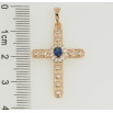 Кулон Xuping Позолота 18K Крест с цирконием и синим фианитом для цепочки до 5мм фото №2 Кулон Xuping Позолота 18K Крест с цирконием и синим фианитом для цепочки до 5мм фото №2