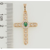 Кулон Xuping Позолота 18K Крест с цирконием и зеленым фианитом для цепочки до 5мм фото №2 Кулон Xuping Позолота 18K Крест с цирконием и зеленым фианитом для цепочки до 5мм фото №2
