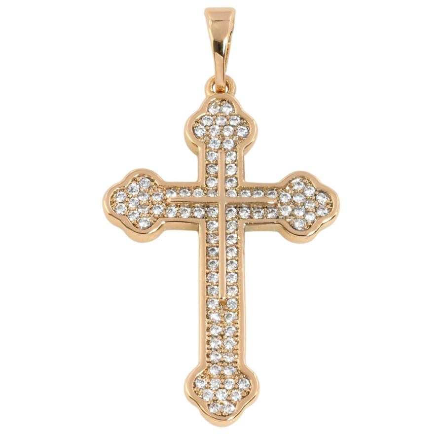 Кулон Xuping Позолота 18K Хрест із інкрустацією цирконієм для ланцюжка до 5мм фото №1 Кулон Xuping Позолота 18K Хрест із інкрустацією цирконієм для ланцюжка до 5мм фото №1