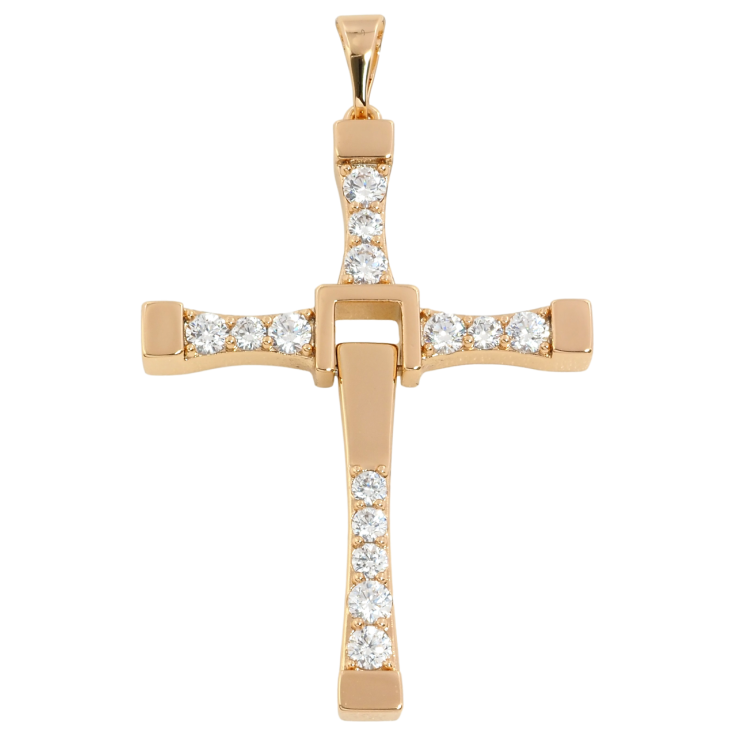 Кулон Xuping Позолота 18K Крест с Распятием и цирконием для цепочки до 7мм фото №14