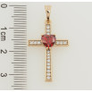Кулон Xuping Позолота 18K Крест с цирконием и красным кристальным сердцем для цепочки до 5мм фото №2 Кулон Xuping Позолота 18K Крест с цирконием и красным кристальным сердцем для цепочки до 5мм фото №2